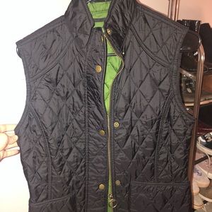 Barbour quilted vest in navy blue/black size 6